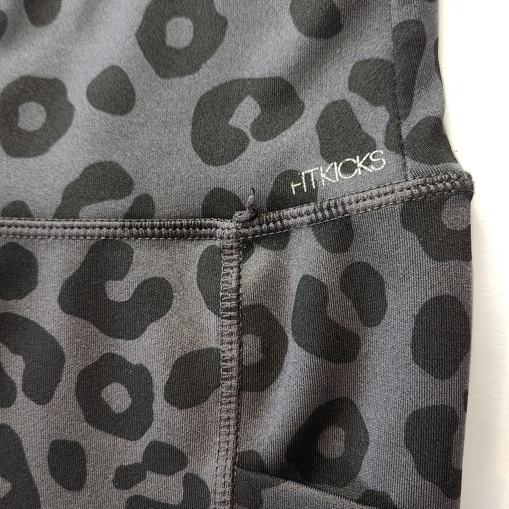 FitKicks Womens Leggings Pants S Black Grey Workout Moisture Wicking Ankle